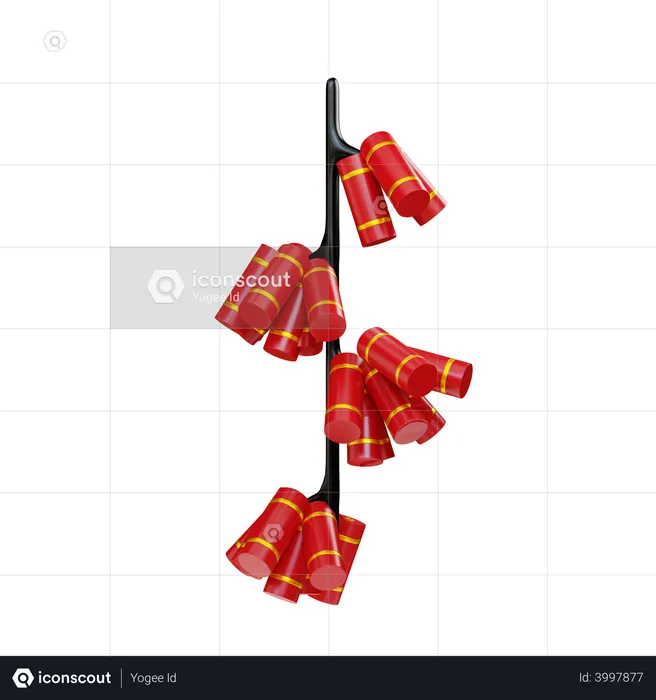 Chinese firecrackers  3D Illustration