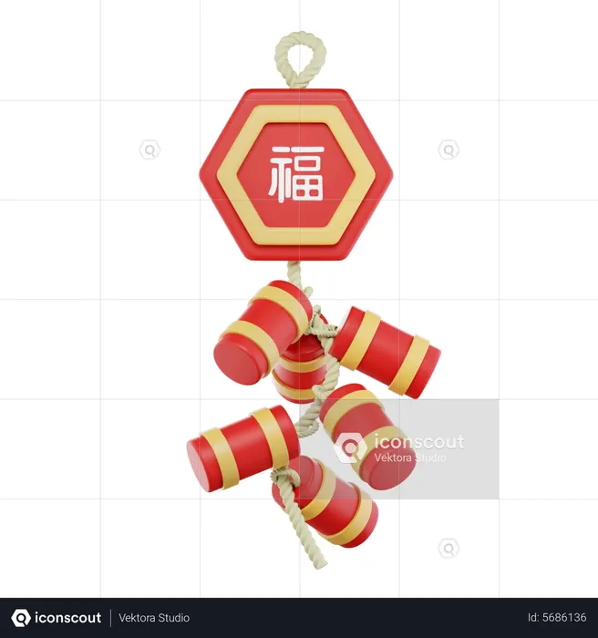 Chinese Firework  3D Icon