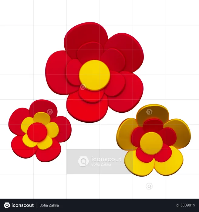 Chinese Flower  3D Icon