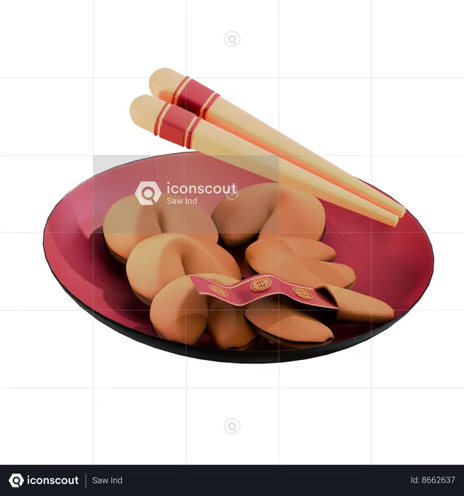 Chinese Fortune Cookies  3D Icon