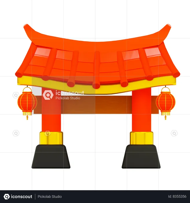 Chinese gate  3D Icon