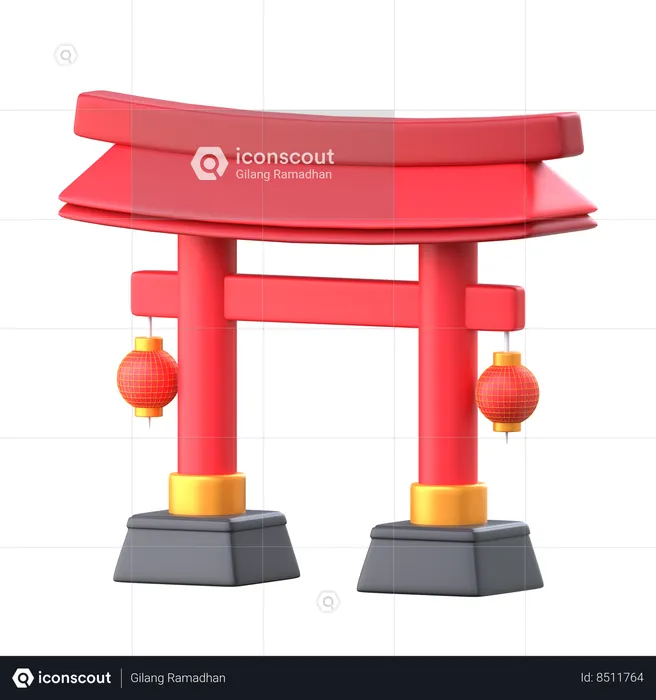 Chinese Gate  3D Icon