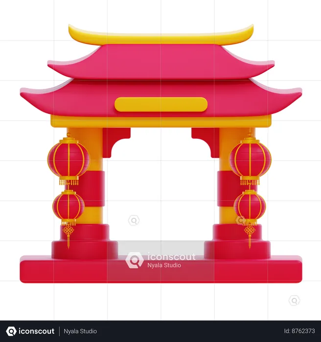 Chinese Gate  3D Icon