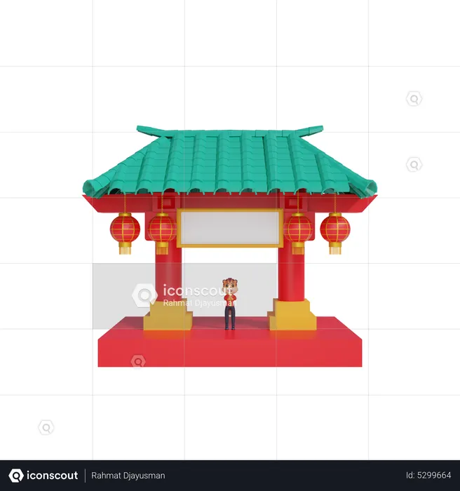 Chinese Gate  3D Illustration
