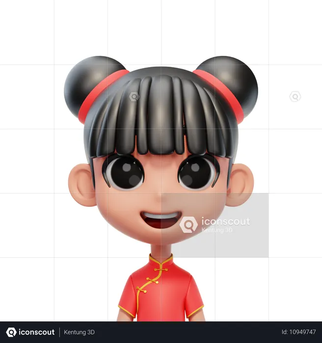 Chinese Girl Avatar  3D Icon