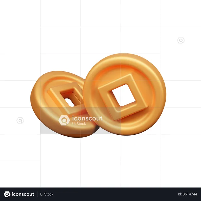 Chinese Gold Coin  3D Icon