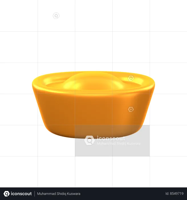 Chinese gold ingot  3D Icon