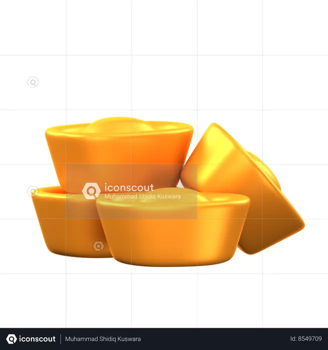 Chinese gold ingot  3D Icon