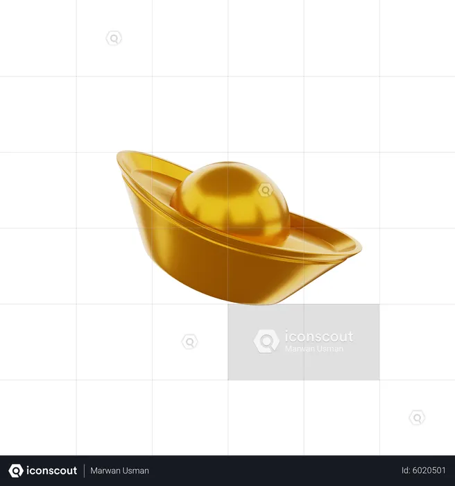 Chinese Gold Ingot  3D Icon