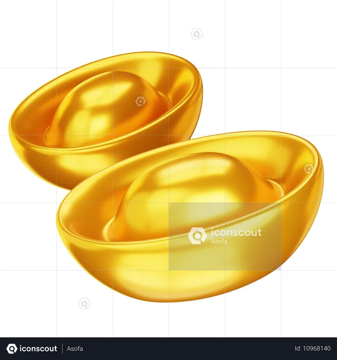 Chinese Gold Ingots  3D Icon