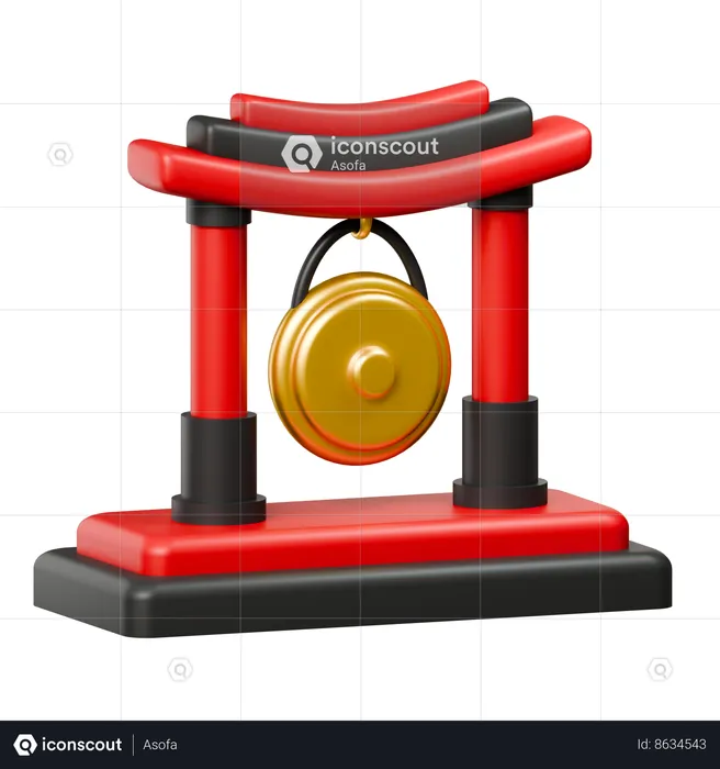 Chinese Gong  3D Icon