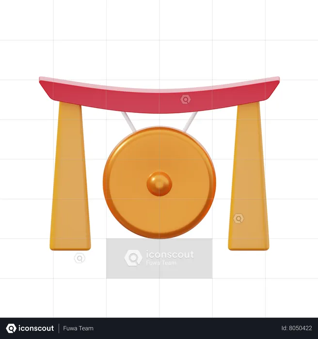 Chinese Gong  3D Icon