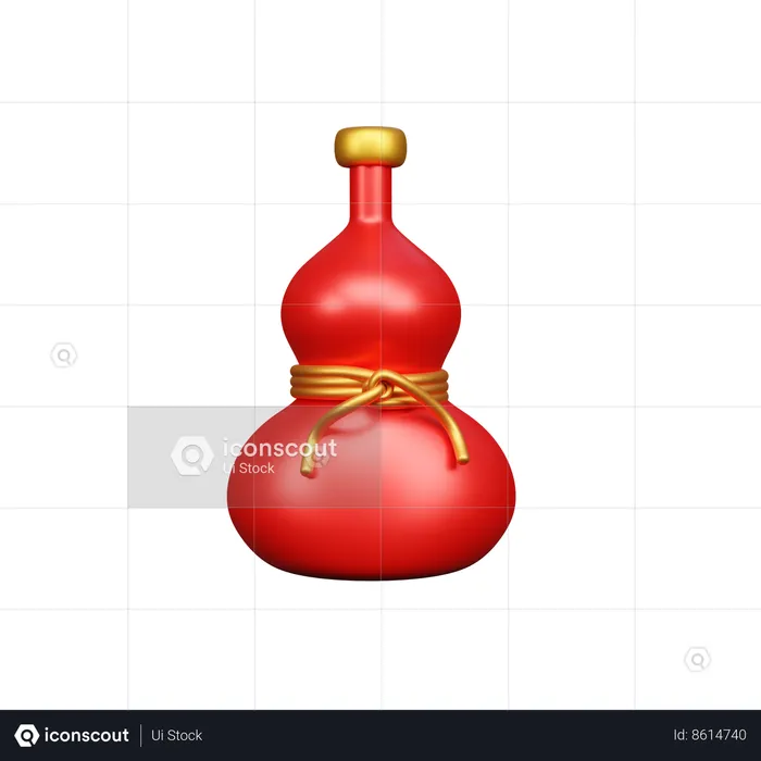 Chinese Gourd Bottle  3D Icon