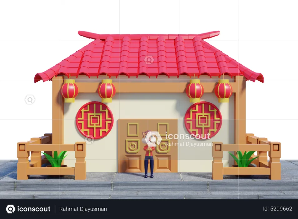 Chinese Home  3D Illustration