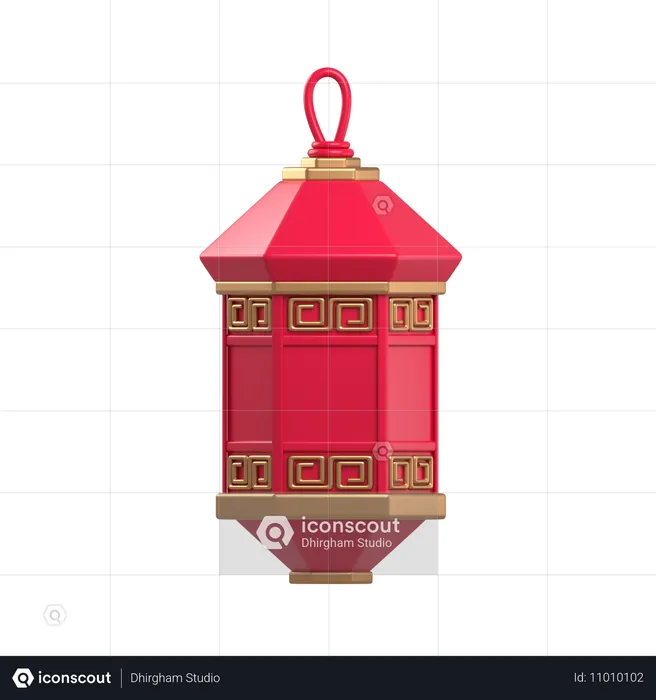 Chinese Lamp  3D Icon