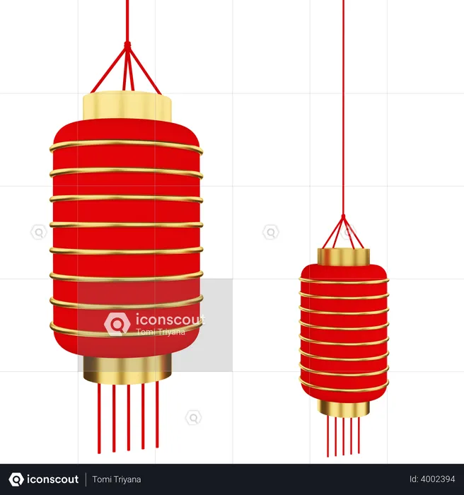 Chinese Lampion 3D Illustration download in PNG, OBJ or Blend format