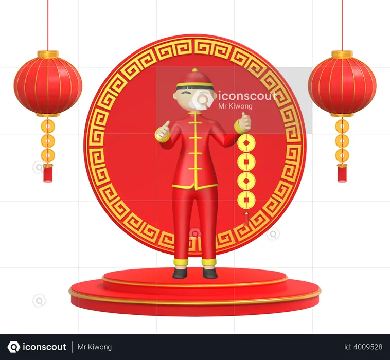 Chinese macht Dekoration für das neue Jahr  3D Illustration