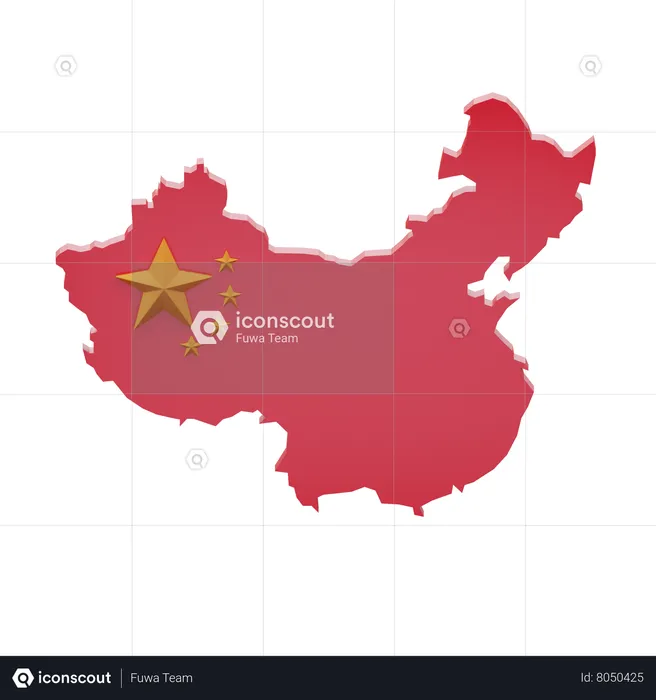 Chinese Map  3D Icon