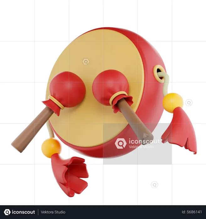 Chinese Music Instrument  3D Icon