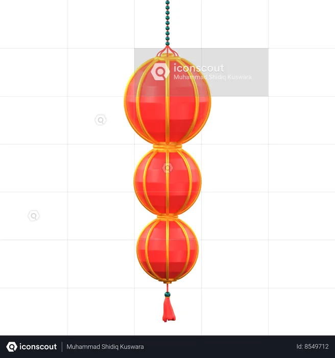 Chinese New Year lantern  3D Icon