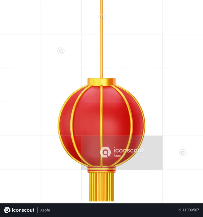 Chinese New Year Lantern  3D Icon