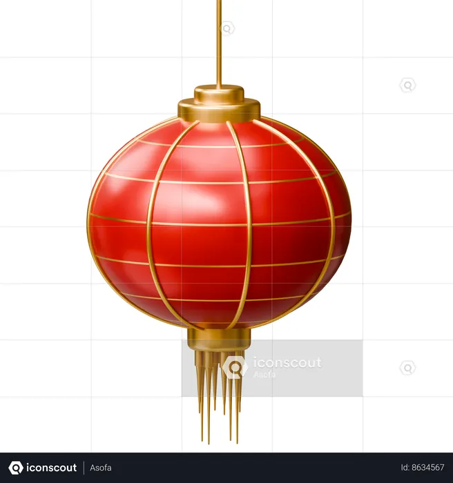 Chinese New Year Lantern  3D Icon