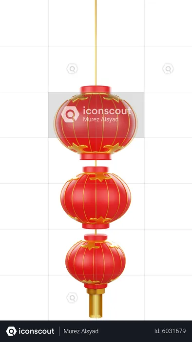 Chinese New Year Lantern  3D Icon