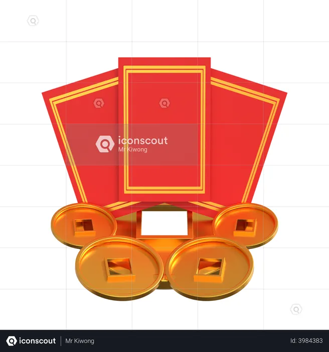 3D Chinese new year red envelope illustration 17420775 PNG