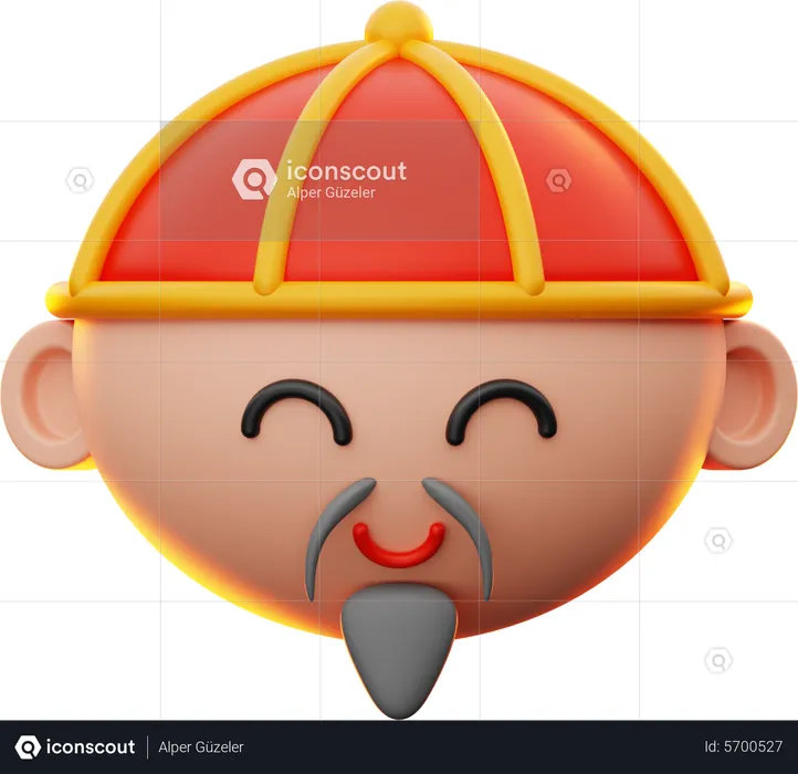 Chinese Old Man  3D Icon