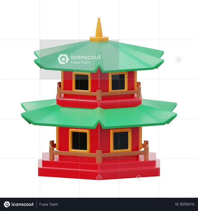 Chinese Pagoda  3D Icon