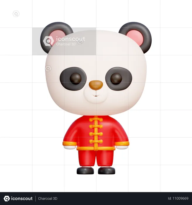 Chinese Panda  3D Icon