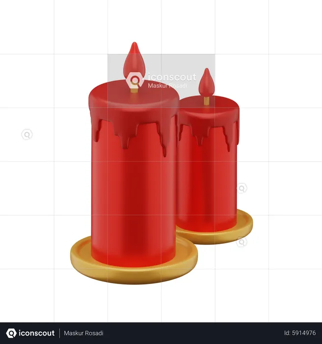 Chinese Red Candle  3D Icon