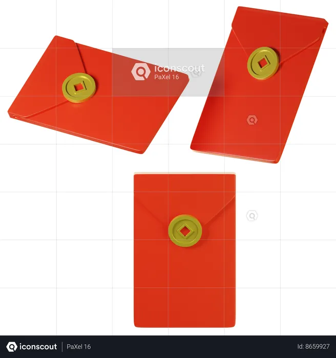 Chinese Red envelopes  3D Icon