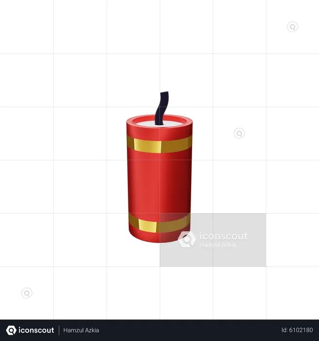Chinese Red Firecrackers  3D Icon