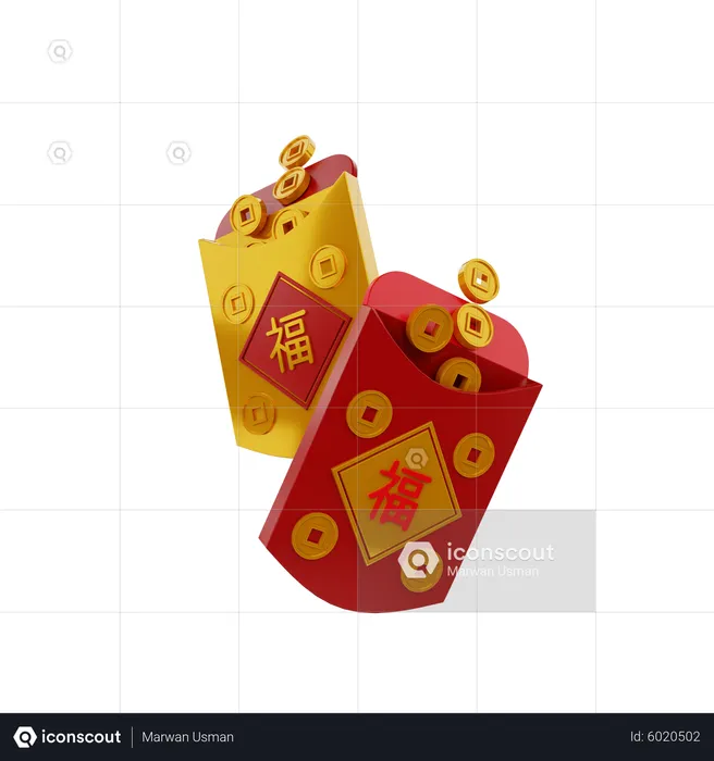 Chinese Red Packets  3D Icon