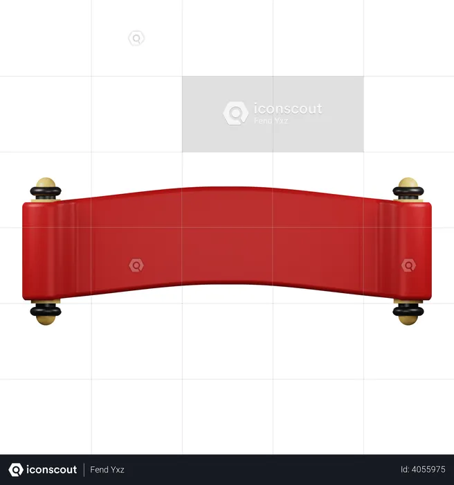 Chinese red paper scroll  3D Illustration