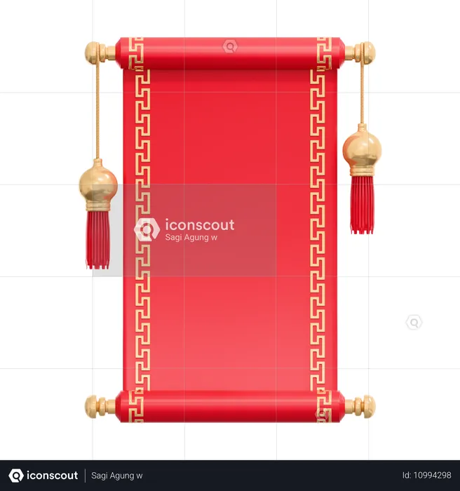 Chinese Roll Banner  3D Icon