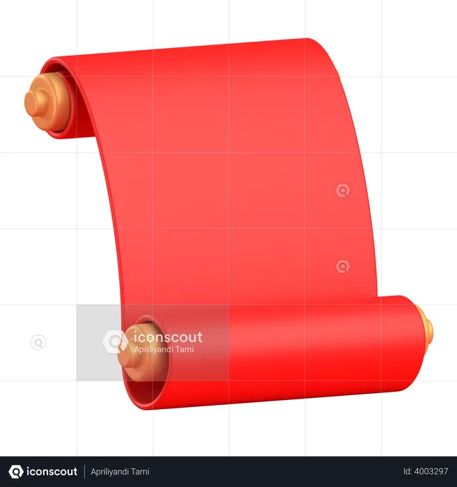 Chinese scroll letter  3D Illustration