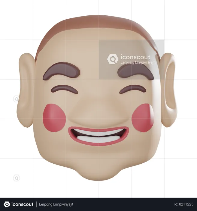 Chinese Smiling Mask  3D Icon