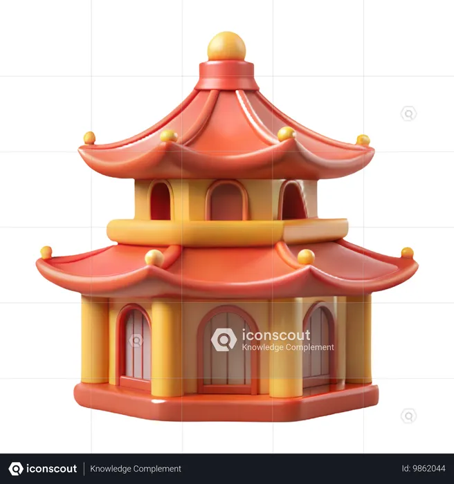 中国寺院  3D Icon