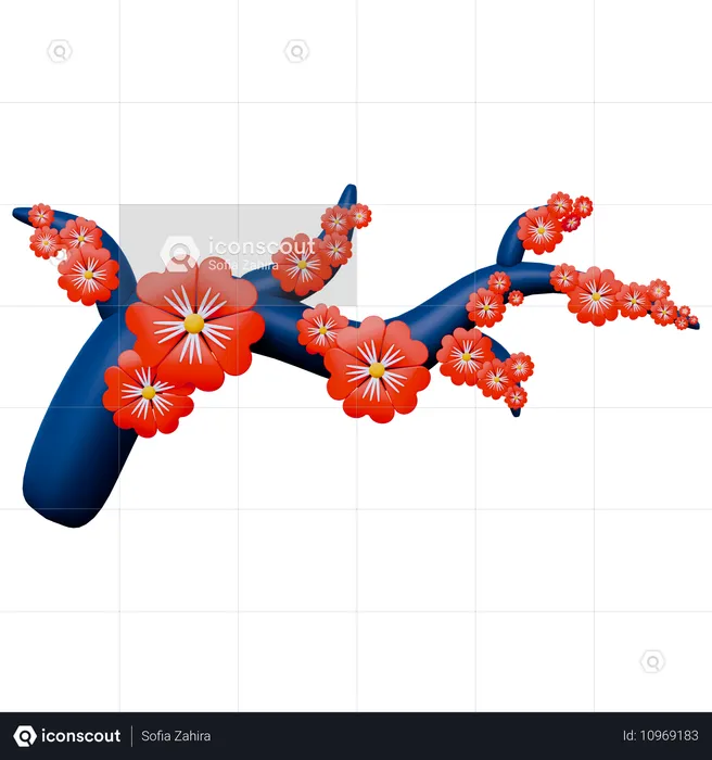 Chinesische blume  3D Icon