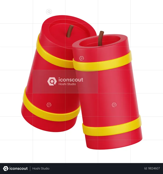 Chinesische Feuerwerkskörper  3D Icon