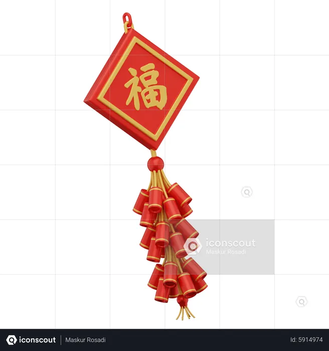 Chinesische Feuerwerkskörper  3D Icon