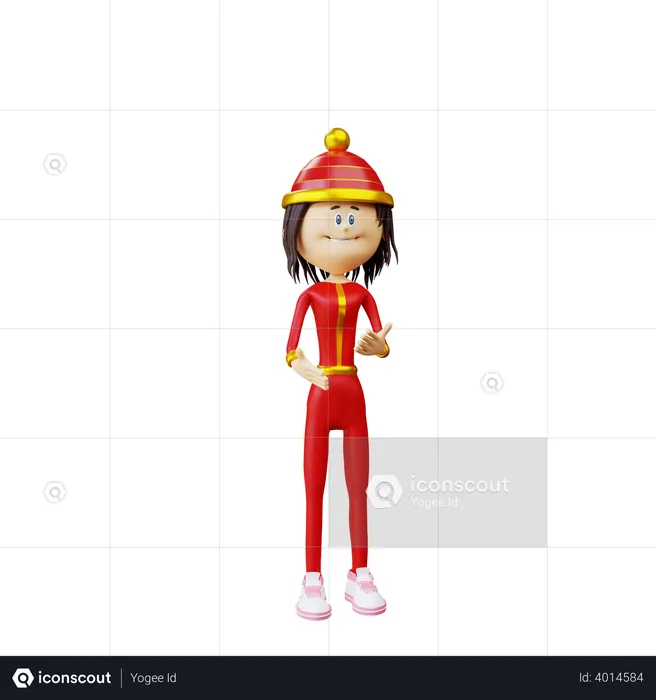 Chinesische Frau im Chat  3D Illustration