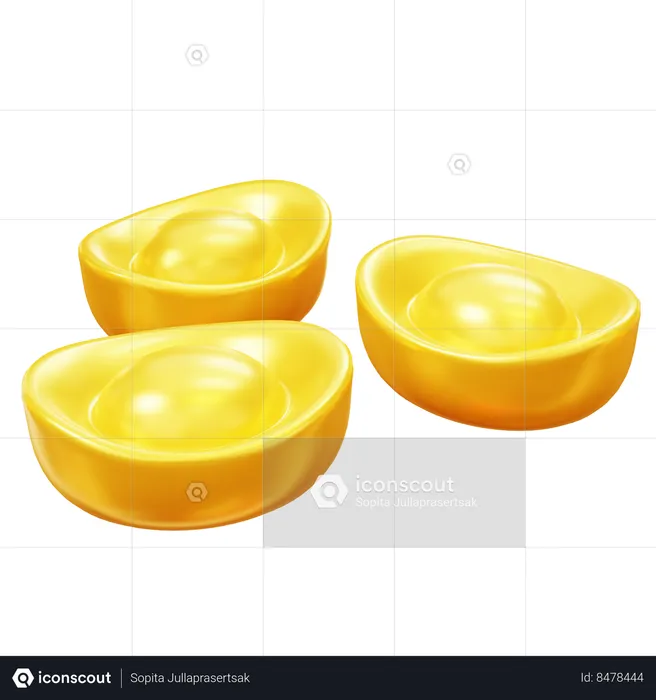 Chinesische Goldbarren  3D Icon