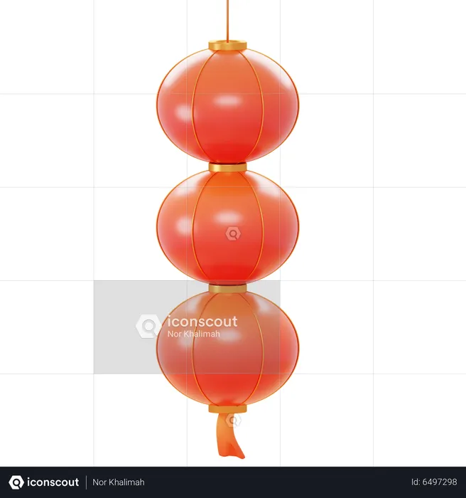 Chinesische Lampe  3D Icon