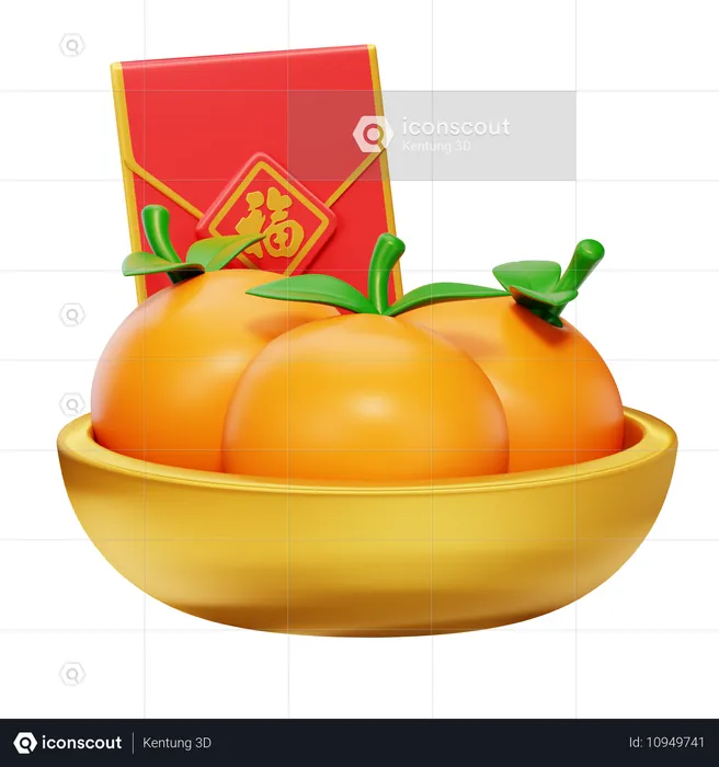 Chinesische Orangen  3D Icon