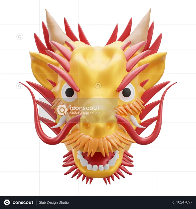 Chinesischer Drachenkopf  3D Icon