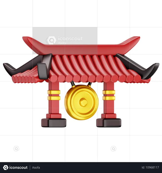 Chinesischer Gong  3D Icon