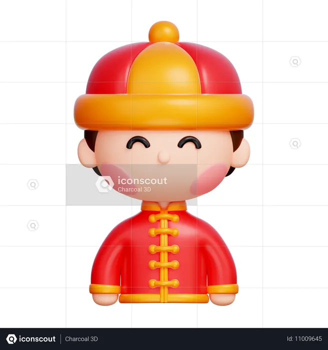 Chinesischer junge  3D Icon